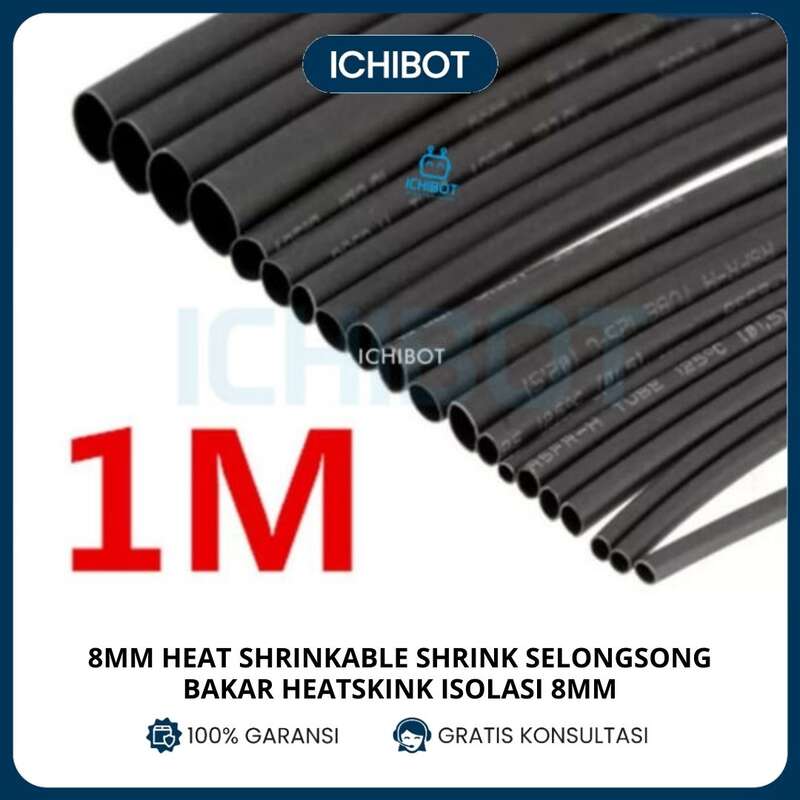 8mm Heat Shrinkable Shrink Selongsong Bakar Heatshrink Isolasi 8 mm