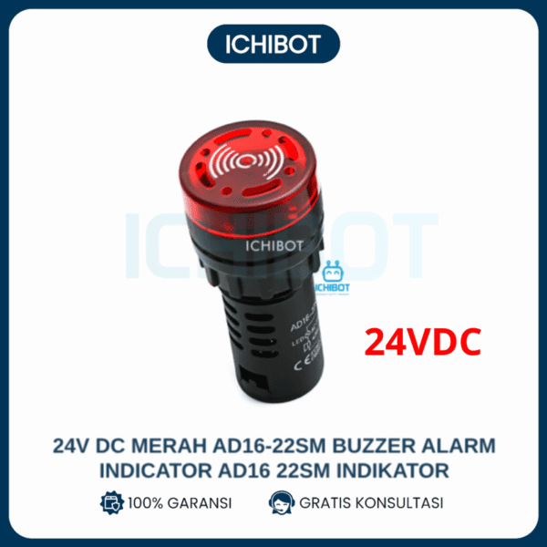 24V DC Merah AD16-22SM Buzzer Alarm Indicator AD16 22SM Indikator