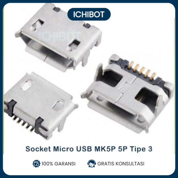 Socket Micro USB MK5P 5P Tipe 3