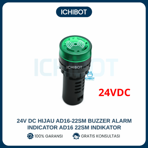 24V DC Hijau AD16-22SM Buzzer Alarm Indicator AD16 22SM Indikator