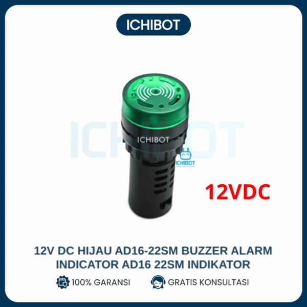 12V DC Hijau AD16-22SM Buzzer Alarm Indicator AD16 22SM Indikator