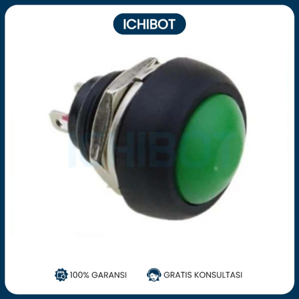 Tombol Push Button Bulat PBS-33B 12mm Hijau