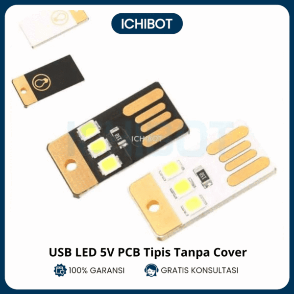 USB LED 5V PCB Tipis 5 Volt 5 V Tanpa Cover 3 LED Lamp Triple
