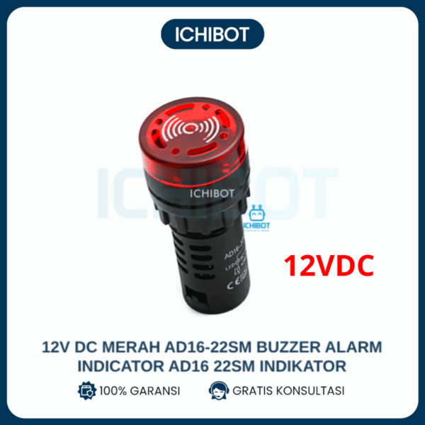 12V DC Merah AD16-22SM Buzzer Alarm Indicator AD16 22SM Indikator