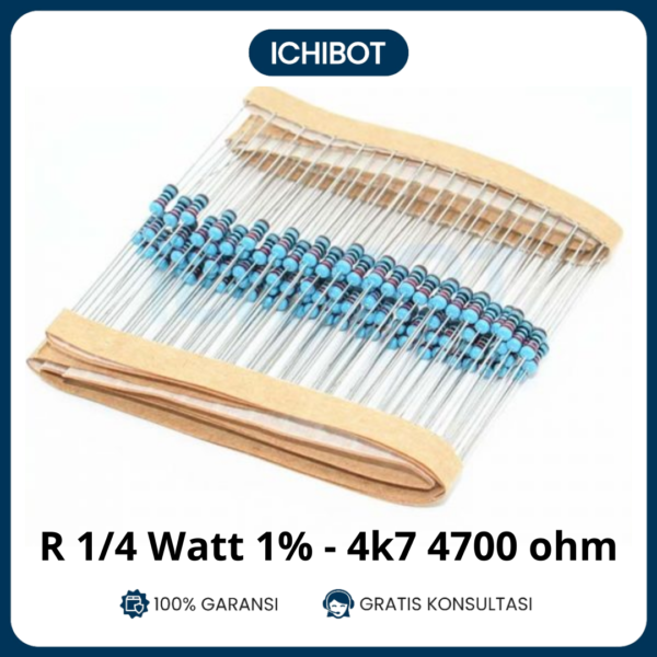 Resistor Metal Film 4K7 Ohm 4700 1/4W 1% 10 Pcs Pack Arduino