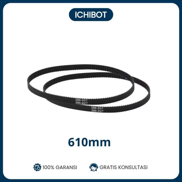 2GT 6mm 3D Printer Ring Closed Synchronous Belt Sabuk Sinkron Timing Belt - 610mm