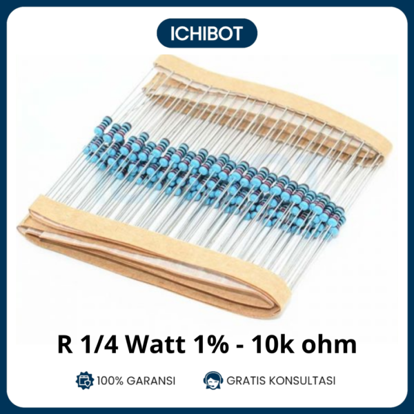 Resistor Metal Film 10K Ohm 1/4W 1% 10 Pcs Pack Arduino PCB