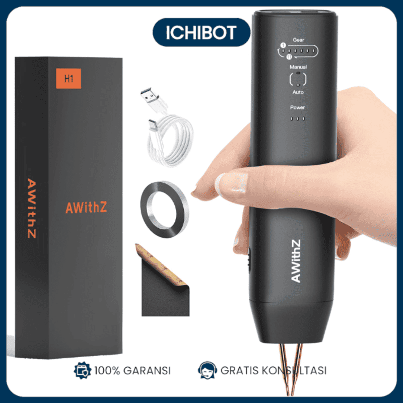 AWithZ H1 Solder Portable - Solder Baterai Portable - Handled Spot Welder 11 Gears 4.2V Battery Spot Welder