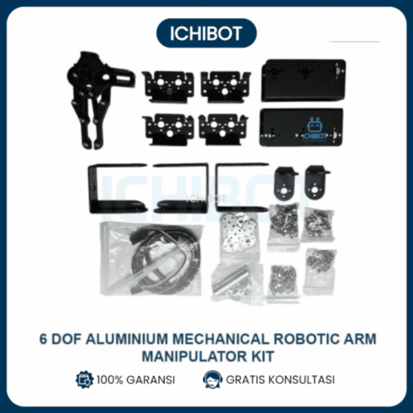 6 DOF Aluminium Mechanical Robotic Arm Manipulator Kit Robot Lengan - Servoless / Tanpa Servo