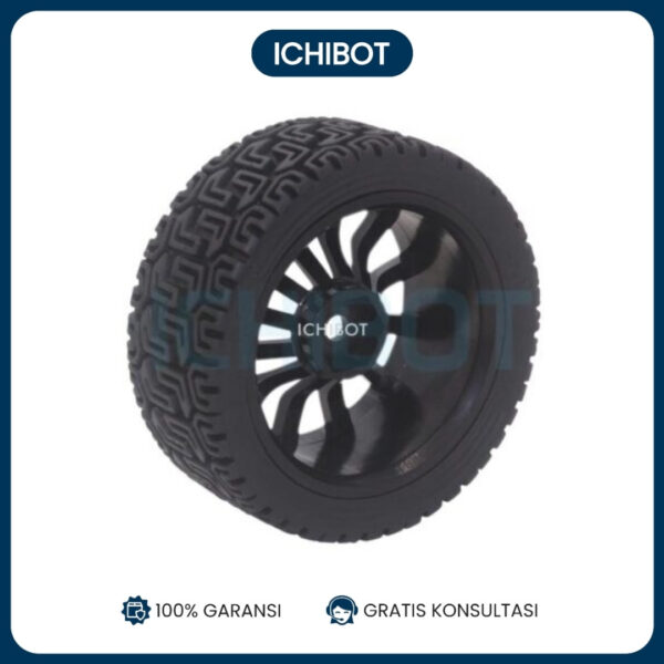 Roda 65mm Karet Hitam Black Keset RC Wheel Hexagon Coupling