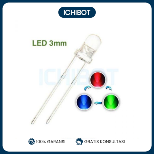(10pcs) Led 3mm Warna Flashing Blink Otomatis 2 Pin - Fast