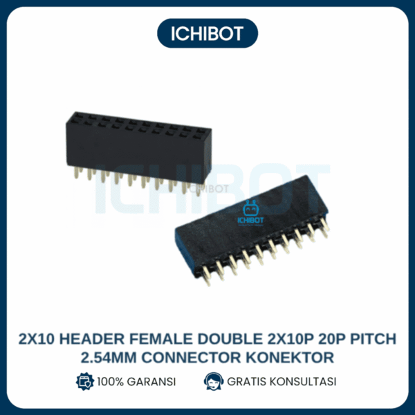 Socket Header Female Double 2x10P 20-Pin 2.54mm Connector PCB