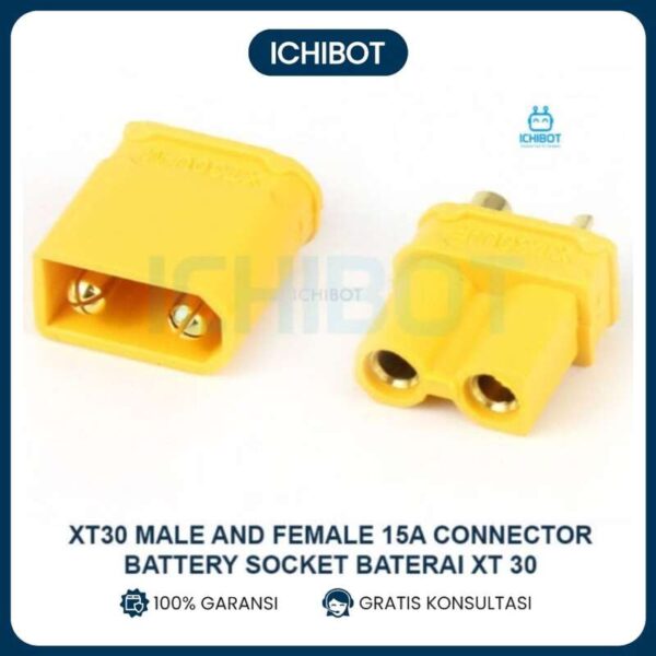 XT30 Male and Female 15A Connector Battery Socket Baterai XT 30
