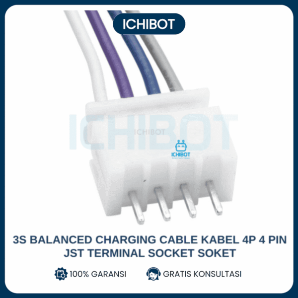 3S Balanced Charging Cable Kabel 4P 4 Pin JST Terminal Socket Soket