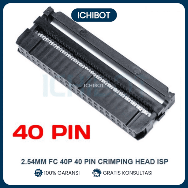 2.54mm FC 40P 40 Pin Crimping Head ISP Connector JTAG IDC