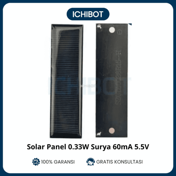Solar Panel 0.33W Surya 60mA 5.5V 100x28mm 100 x 28 mm Mini