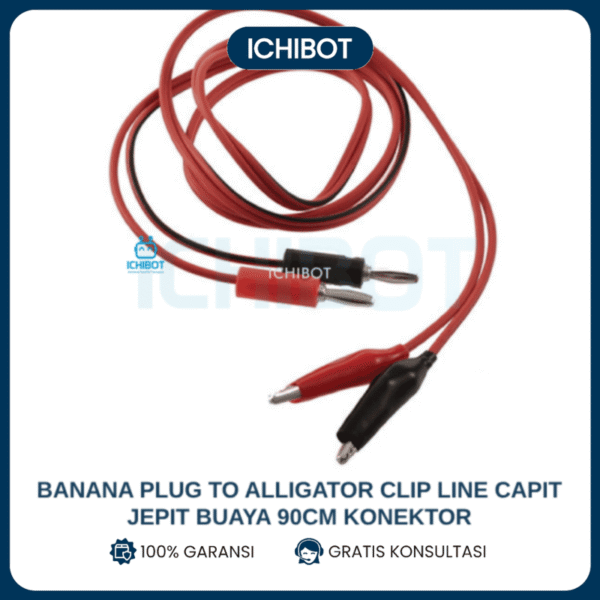 Capit Buaya Banana Plug 90cm Test Lead Alligator Clip Konektor Jumper