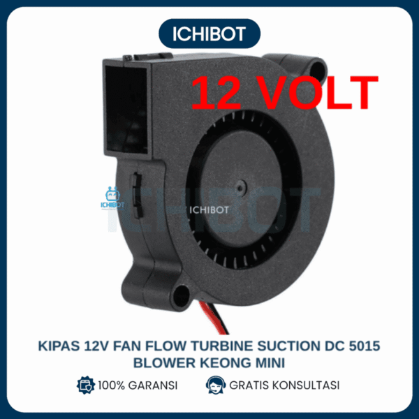 Kipas 12V Fan Flow Turbine Suction DC 5015 Blower Keong Mini