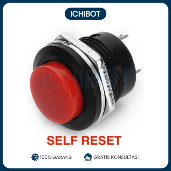 Push Button R13-507 16mm Self Reset Merah Momentary NO Switch