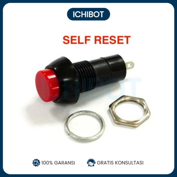 Switch Button 12mm PBS11B PBS-305B Self Reset - Merah