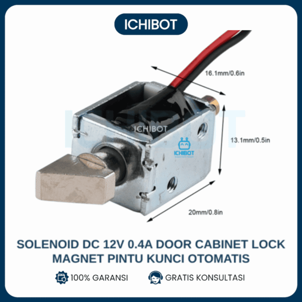 Solenoid DC 12V 0.4A Door Cabinet Lock Magnet Pintu Kunci Otomatis