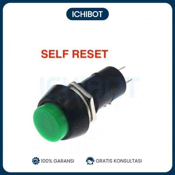 Switch Button 12mm PBS11B PBS-305B Self Reset Hijau