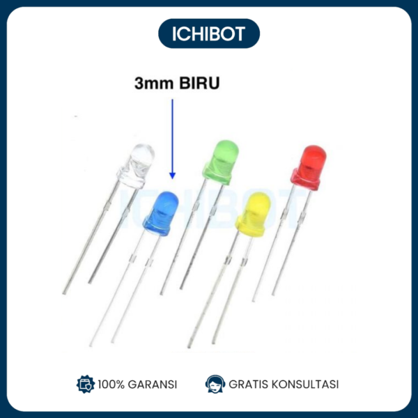 (10pcs) LED Diffused Round 3mm - Biru