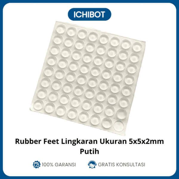 (10pcs) Rubber Feet Lingkaran Ukuran 5x5x2mm - Putih
