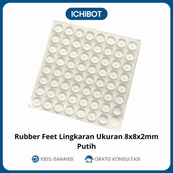 (10pcs) Rubber Feet Lingkaran Ukuran 8x8x2mm - Putih