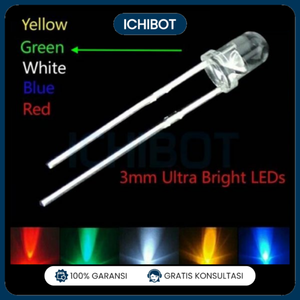 (10pcs) LED 3mm Superbright Transparant - Hijau