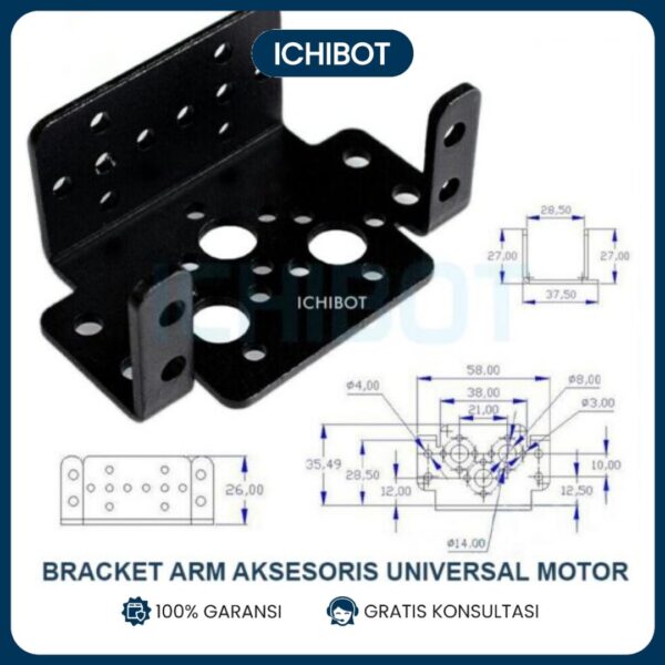 Bracket Arm Universal Servo MG995 MG996R DS3115 Metal Aksesoris