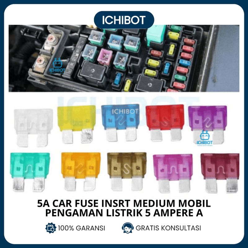 5A Car Fuse Insert Medium Mobil Pengaman Listrik 5 Ampere A