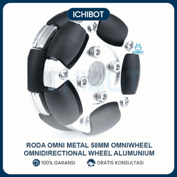 Roda Omni Metal 58MM Omniwheel Omnidirectional Wheel Alumunium