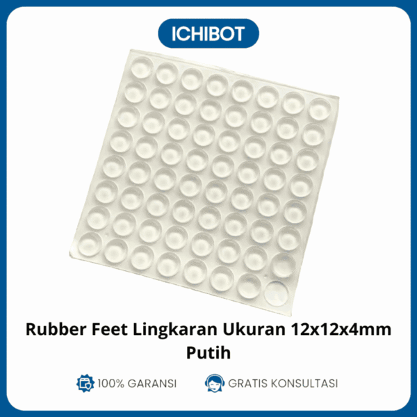 (10pcs) Rubber Feet Lingkaran Ukuran 12x12x4mm - Putih