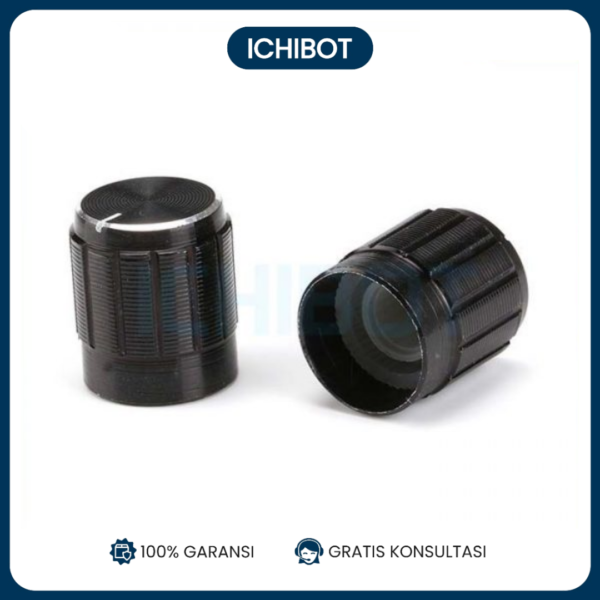Knob 15x16.5mm Aluminium Alloy Potentiometer Rotary Hitam