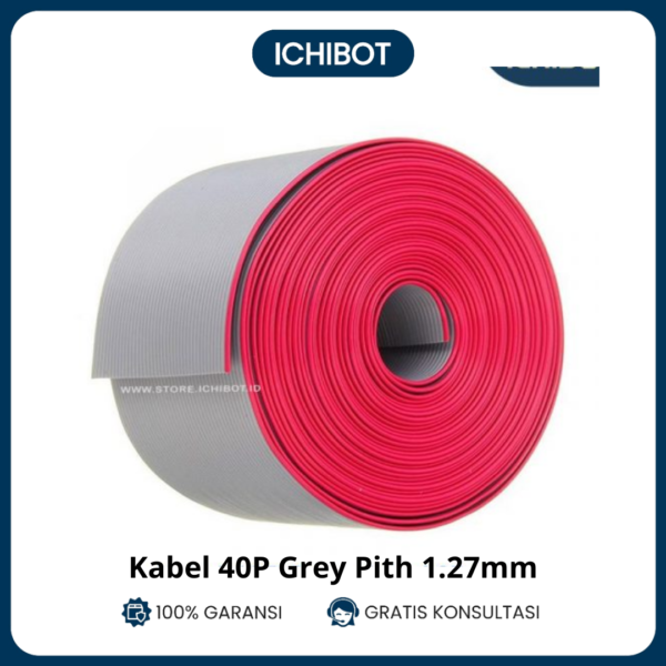 Kabel Flat 40P Gray 1.27mm Pitch FC IDC Connector Ribbon Cable