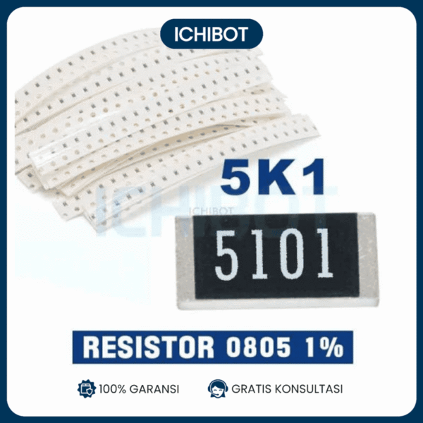 Resistor 5K1 5100 5.100 Ohm 0805 Toleransi 1% SMD SMT (10Pcs)