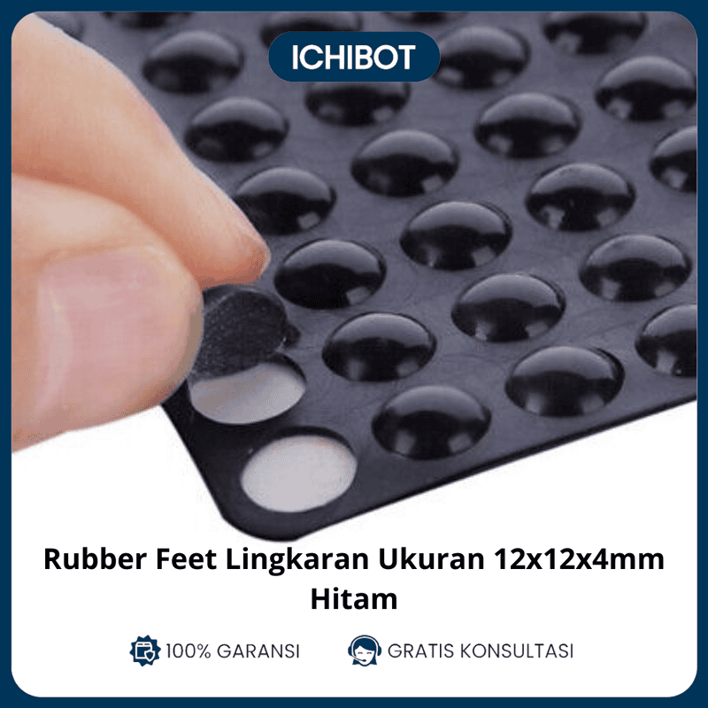 Rubber Feet Lingkaran Ukuran 12x12x4mm - Hitam