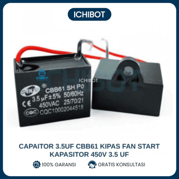 Capaitor 3.5uF CBB61 Kipas Fan Start Kapasitor 450V 3.5 uF