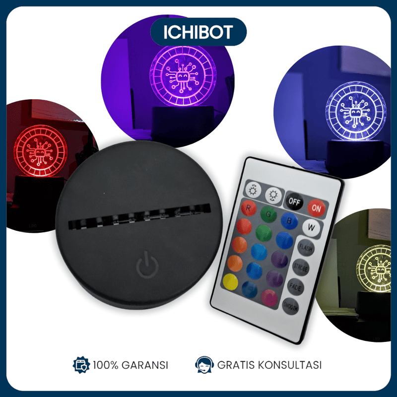 Lampu LED Dudukan Akrilik 3D Acrylic LED Lamp 3D Optical Ilution