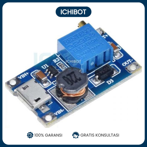 MT3608 Step Up Boost DC-DC USB 2A Max 3-5V to 5V 9V 12V 24V Module