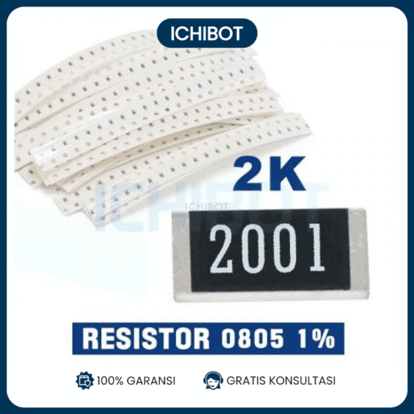Resistor 2K 2000 2.000 Ohm 0805 Toleransi 1% SMD SMT (10Pcs)