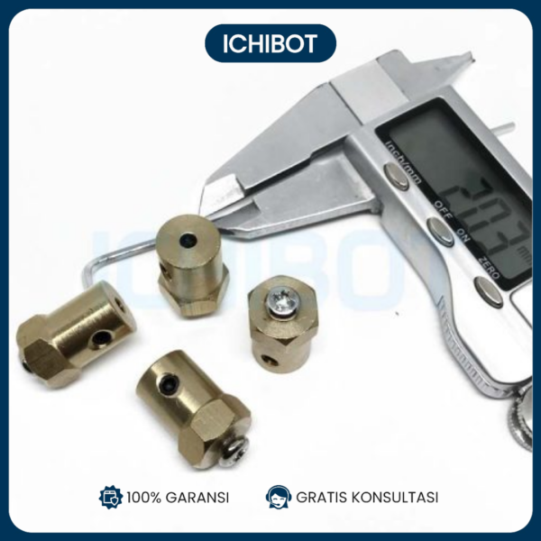 Hub Coupling Motor DC dengan Roda - Shaft 4mm