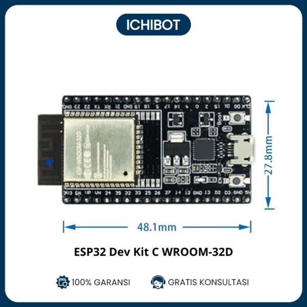 ESP32 DevKitC WROOM-32D Development Board WiFi Bluetooth Dual Core