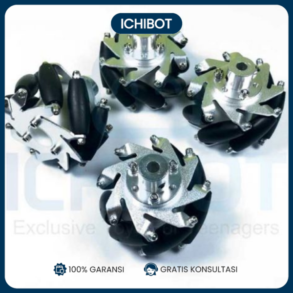 Roda Mecanum Wheels 60mm 60 mm with Coupling Hub 6mm Diameter Inner