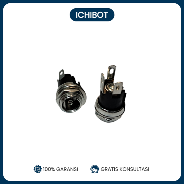 DC Jack Socket 5.5x2.5mm DC-025 Female Metal Ulir Panel Mount