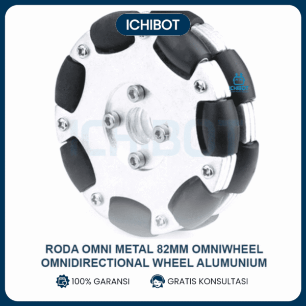 Roda Omni Metal 82MM Omniwheel Omnidirectional Wheel Alumunium Robot