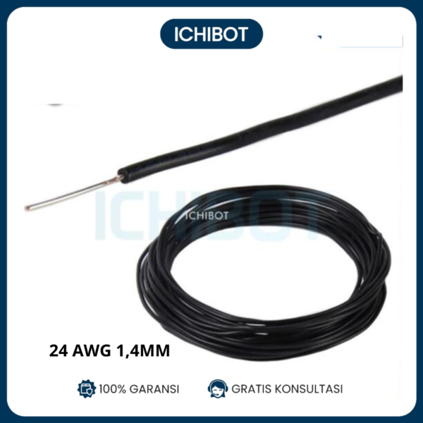 Kabel Jumper Solid Tunggal AWG24 Hitam 1.4mm Breadboard PCB Wire