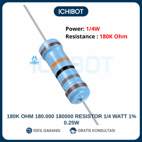 10x 180K ohm 180000 180000 Resistor 1/4 Watt 1% 025W Metal film