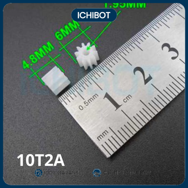 Gear 10T Pinion 10 Gigi Plastik Putih
